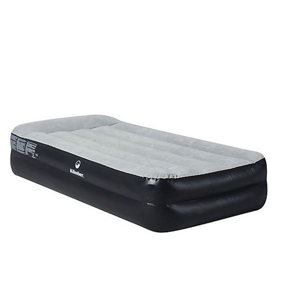 Colchão Inflável de Solteiro 97x191x46cm PVC Preto e Cinza, marca Klimber - Foto Principal