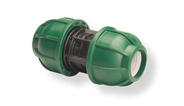 Unio de Compresso para Tubos PE 25x25mm Preto e Verde
