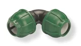 Conector de Compressão Angular 90° para Tubo PE 25mm Preto e Verde