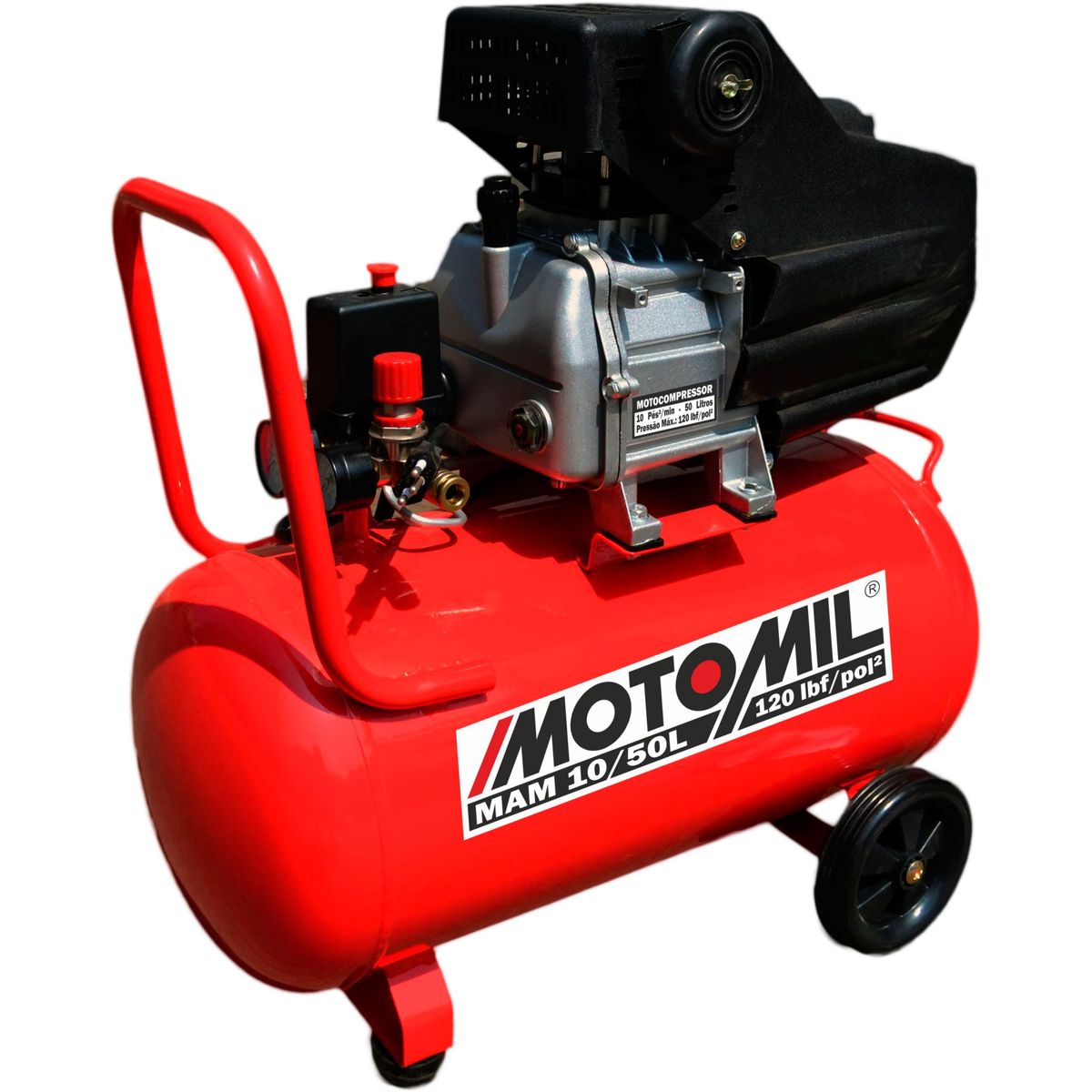 Motocompressor 2,5HP 50L 220V MAM-10/50 Vermelho, marca Motomil - Foto Principal