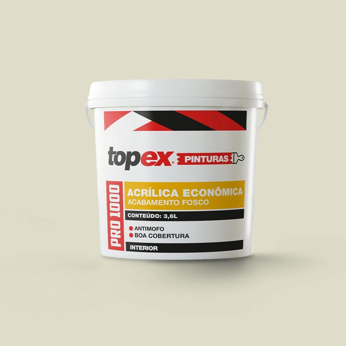 Topex 1000 Tinta Acrílica Econômica Fosco 3,6 Litros Branco Gelo, marca Qualyvinil - Foto Principal