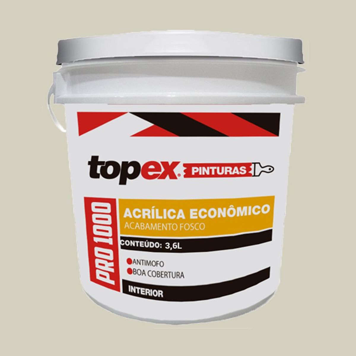 Topex 1000 Tinta Acrílica Econômica Fosco 3,6 Litros Branco Gelo, marca Qualyvinil - Foto 2