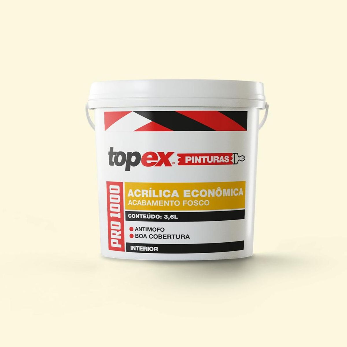 Topex 1000 Tinta Acrílica Econômica Fosco 3,6 Litros Palha, marca Qualyvinil - Foto Principal