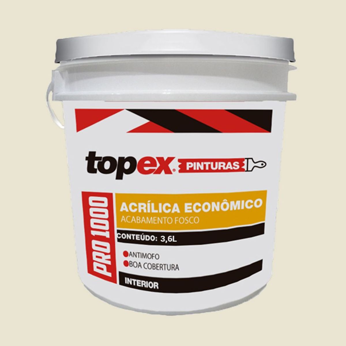 Topex 1000 Tinta Acrílica Econômica Fosco 3,6 Litros Palha, marca Qualyvinil - Foto 2