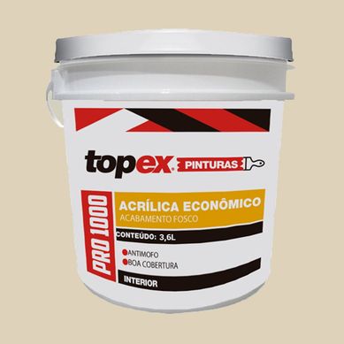 Topex 1000 Tinta Acrlica Econmica Fosco 3,6 Litros Areia