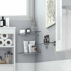 Prateleira Triangular Vidro Premium Sensi D'acqua Verona Cromado