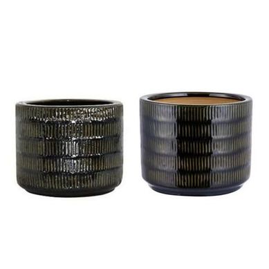 Kit com Vaso Cermica Maru 26x26cm + Vaso Cermica Maru 21x22cm