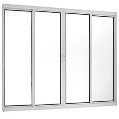Janela de Correr Alumínio Branco 4 Folhas Central 100x120x5cm Fortsul