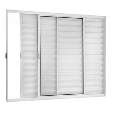 Janela Veneziana Alum�nio Branco 3 Folhas Direita 100x150x8cm Fortsul