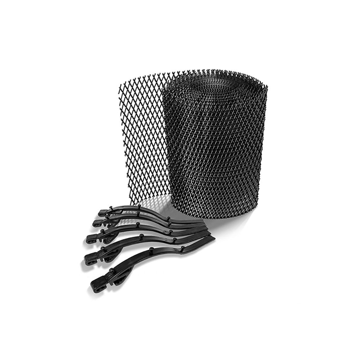 Tela Protetor de Calhas Pvc com Gancho Fixação,preto,0,17x6,0ml, Calhaforte, marca Calhaforte - Foto 2