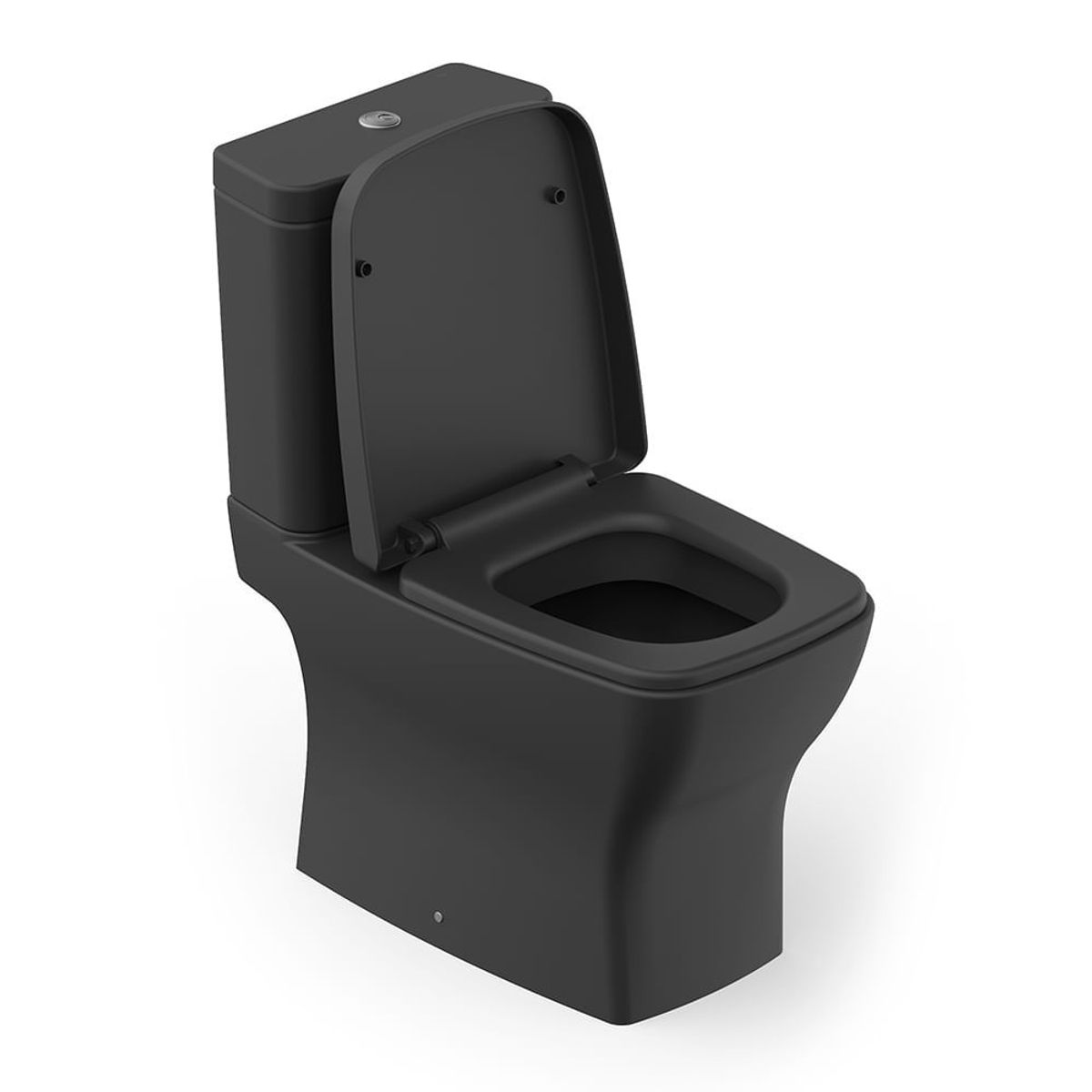 Kit Completo Bacia com Caixa Boss com Assento e Fixação 84x44x41cm Preto Fosco Celite, marca Celite - Foto 2