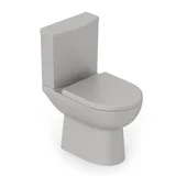 Kit Completo Bacia com Caixa Smart com Assento e Fixação 84x44x41cm Cinza Fosco