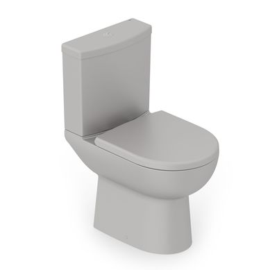 Kit Completo Bacia com Caixa Smart com Assento e Fixao 84x44x41cm Cinza Fosco