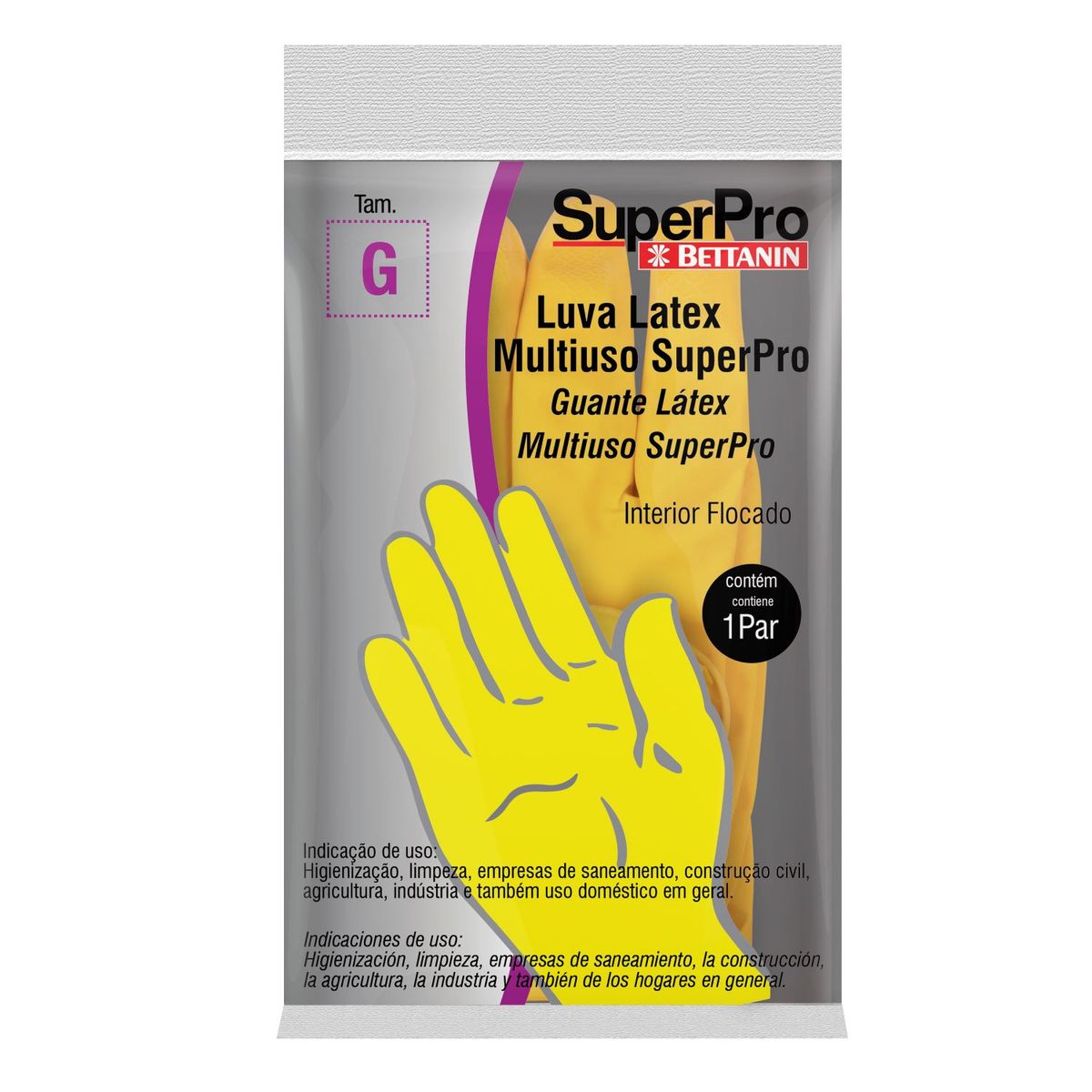 Luvas Multiuso Látex Quality Standard Grande, marca SuperPro Bettanin - Foto Principal