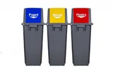 Kit com 3 Lixeiras Seletivas Plástica 60 L