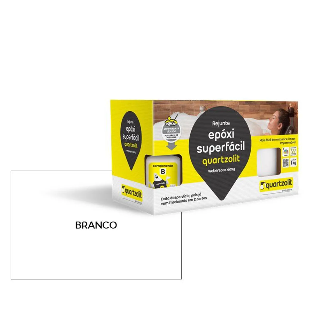 Rejunte epoxi Superfacil 1kg Branco, marca Quartzolit - Foto Principal