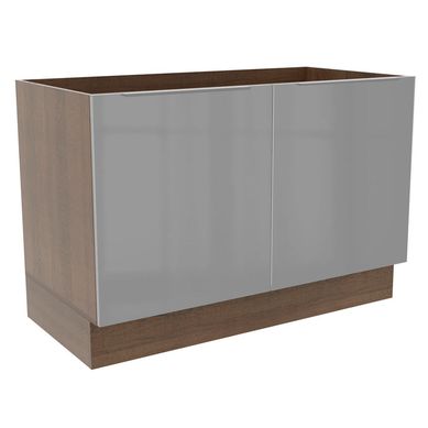 Balco Lux 81x120x60cm 2 Portas MDP e Vidro Rustic e Cinza