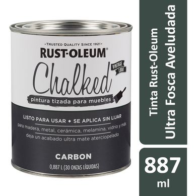 Tinta Chalked Base gua 0,887L Efeito Giz/Aveludado Ultra Fosco Cinza Carvo Rust-Oleum