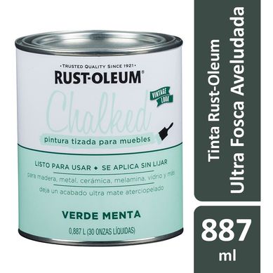 Tinta Chalked Base gua 0,887L Efeito Giz/Aveludado Ultra Fosco Verde Menta Rust-Oleum