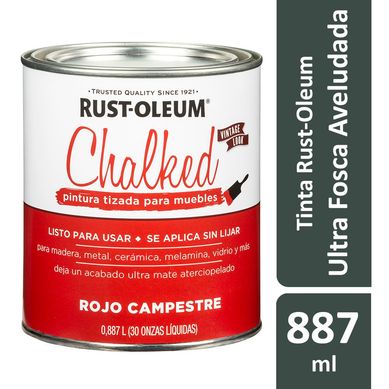 Tinta Chalked Base gua 0,887L Efeito Giz/Aveludado Ultra Fosco Vermelho Campestre Rust-Oleum