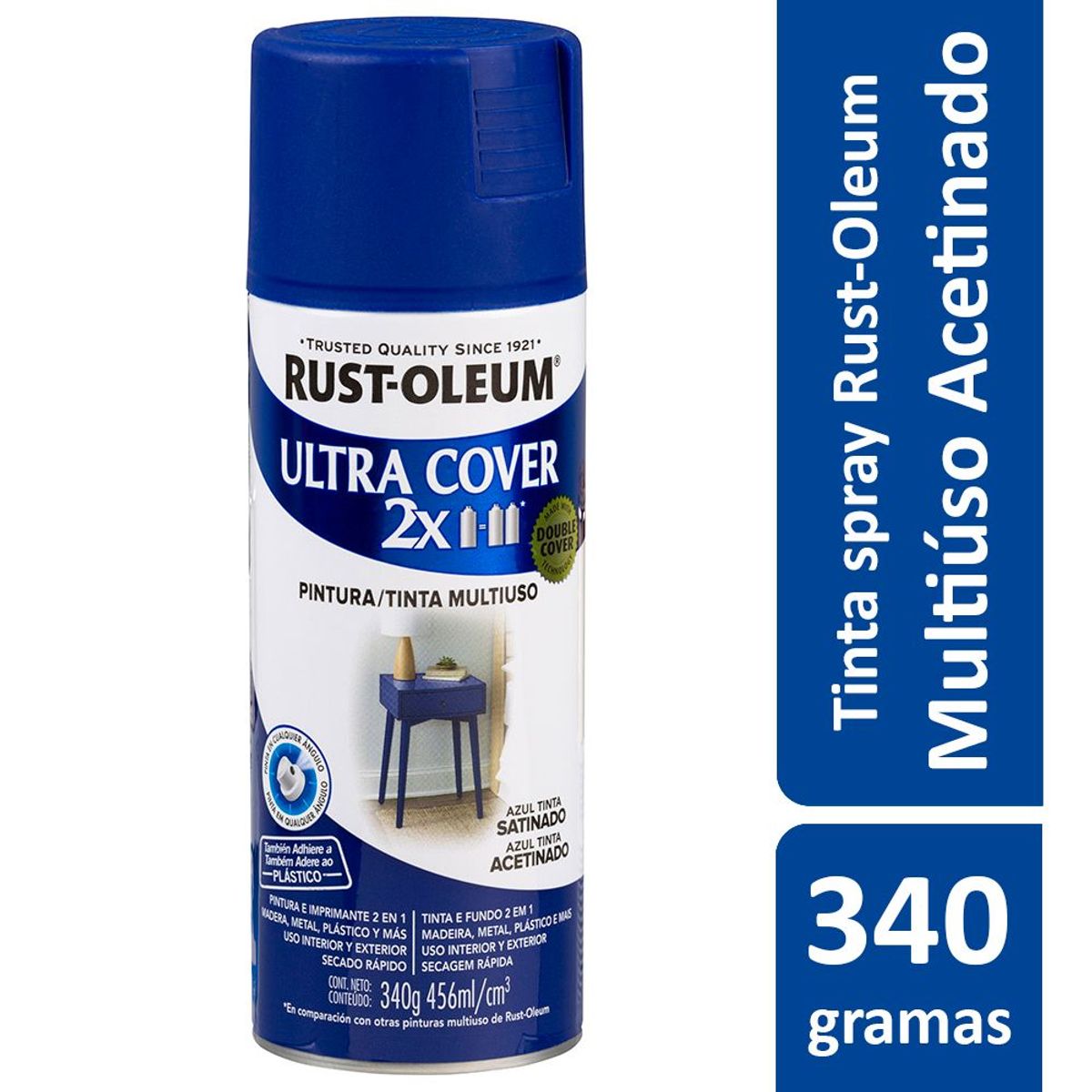 Tinta Spray Ultra Cover 2X 340G Multiuso Grande Poder De Cobertura Acetinado Azul Tinta Rust-Oleum, marca Rust-Oleum - Foto Principal