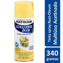 Tinta Spray Ultra Cover 2X 340G Multiuso Grande Poder de Cobertura Acetinado Amarelo Capim-Limão