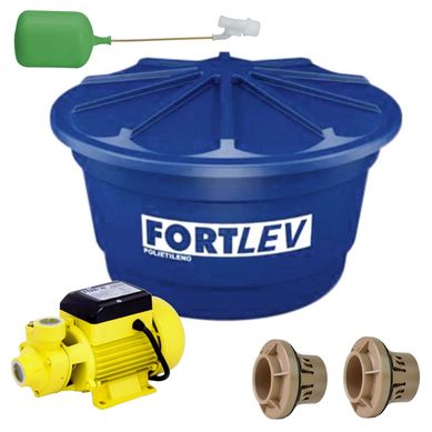 Kit 1 Caixa De gua 1.000L + 1 Bomba 220V + 1 Torneira Boia + 1 Adaptador 25mm + 1 Adaptador 50mm
