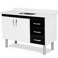 Gabinete para Cozinha Toquio 116cm Preto Rorato
