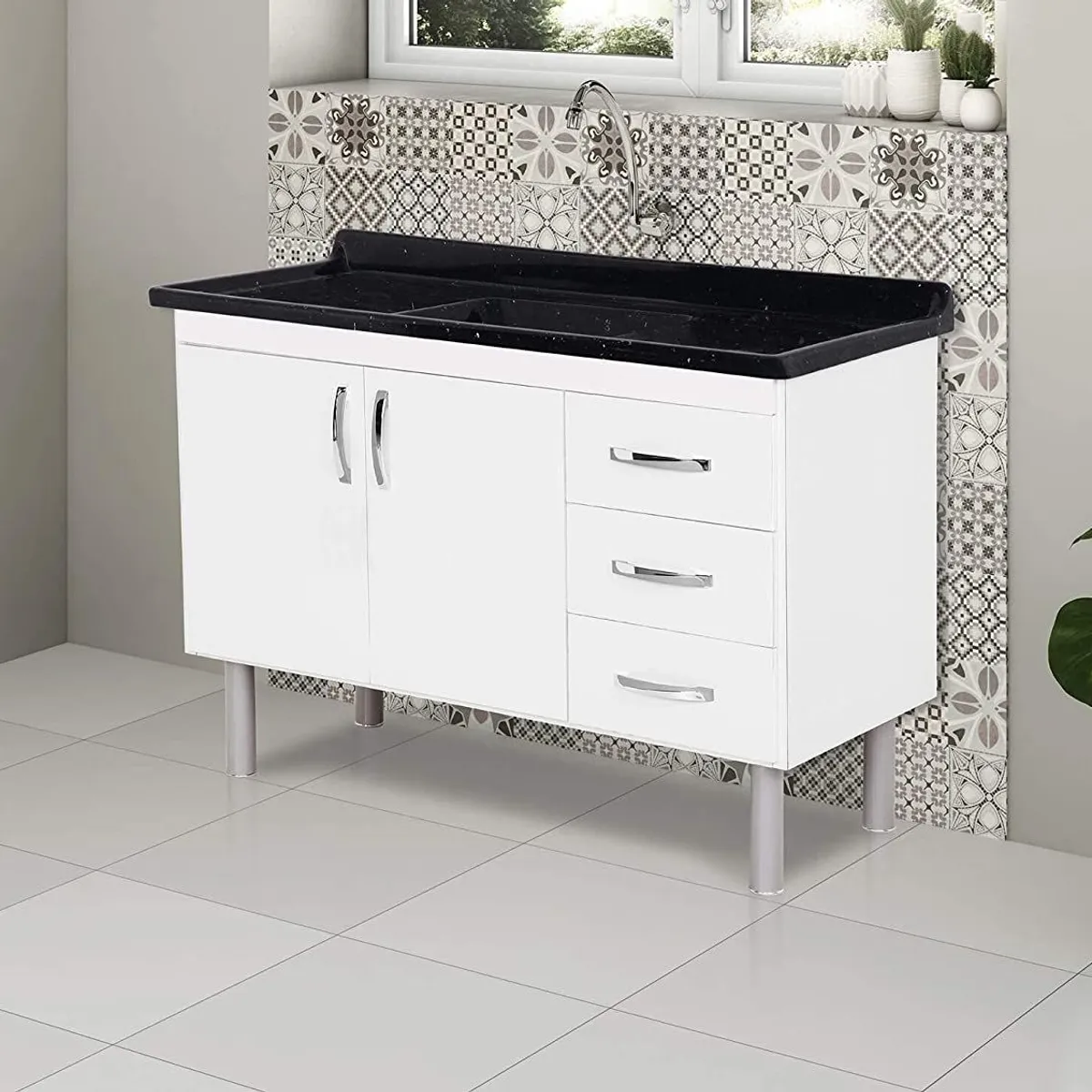 Gabinete para Cozinha Toquio 116cm Branco Rorato, marca A. J. Rorato - Foto 2