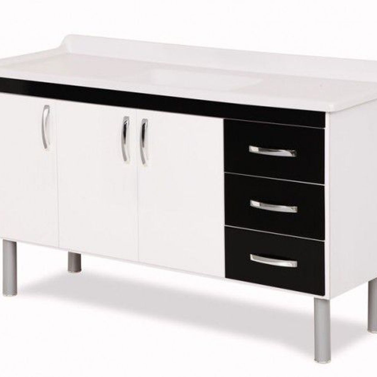 Gabinete para Cozinha Toquio 144cm Preto Rorato, marca A. J. Rorato - Foto Principal