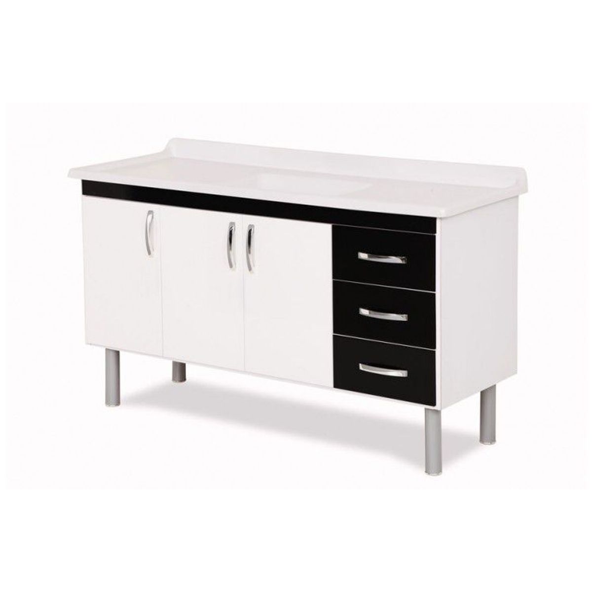 Gabinete para Cozinha Toquio 144cm Preto Rorato, marca A. J. Rorato - Foto Principal