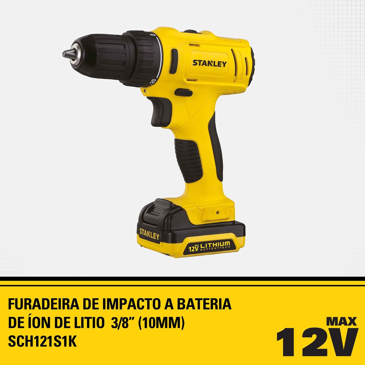 Parafusadeira e Furadeira de Impacto com 1 Bateria e Maleta Stanley, marca Stanley - Foto 2