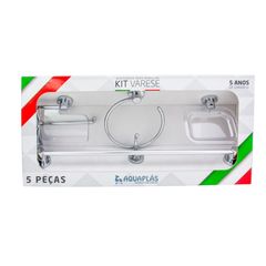 Kit Varese com 5 Peças Cromado e Cristal