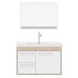 Gabinete para Banheiro com Cuba e Espelheira Casa 60cm Berlin Branco