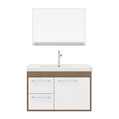 Gabinete para Banheiro com Espelho Procion 60cm Branco/munique Cerocha