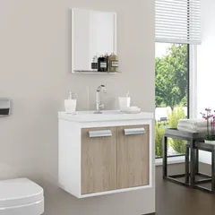 Gabinete para Banheiro com Espelho Rigel 50cm Branco/berlin Cerocha