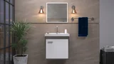 Gabinete para Banheiro com Cuba e Espelheira Spica 40cm Branco Munique Cerocha