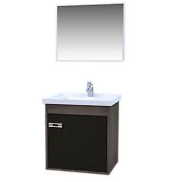 Gabinete para Banheiro com Cuba e Espelheira Spica 40cm Preto