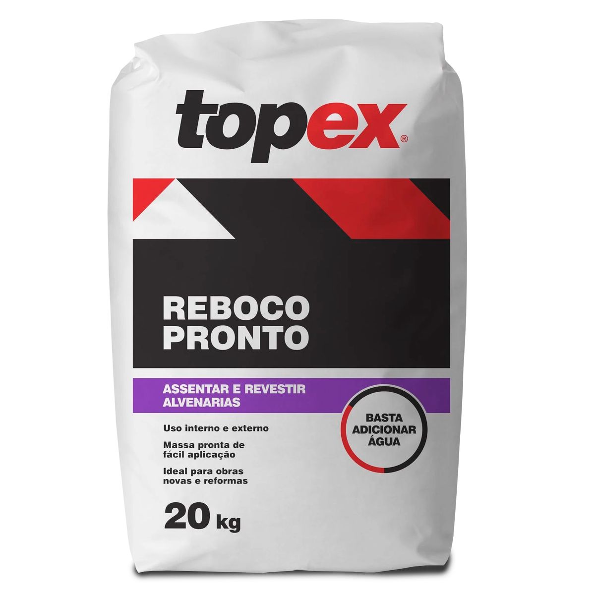 Reboco Pronto 20kg Cinza, marca Topex - Foto Principal