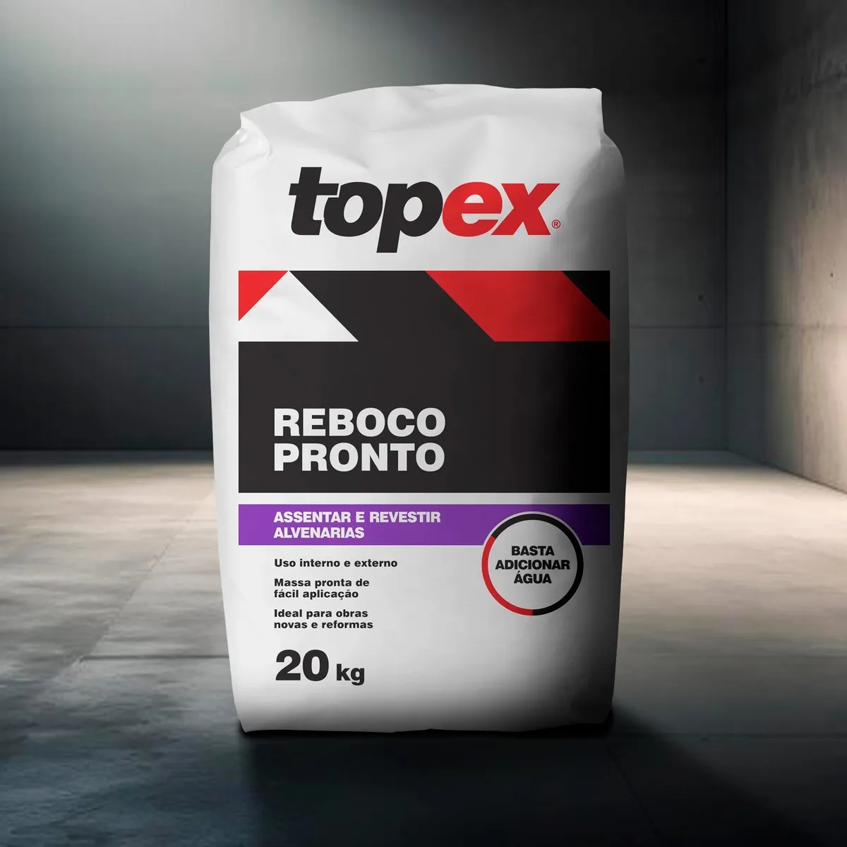 Reboco Pronto 20kg Cinza, marca Topex - Foto 2