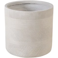 Vaso de Fibra Line Sand P Areia 24x24cm Just Home Collection