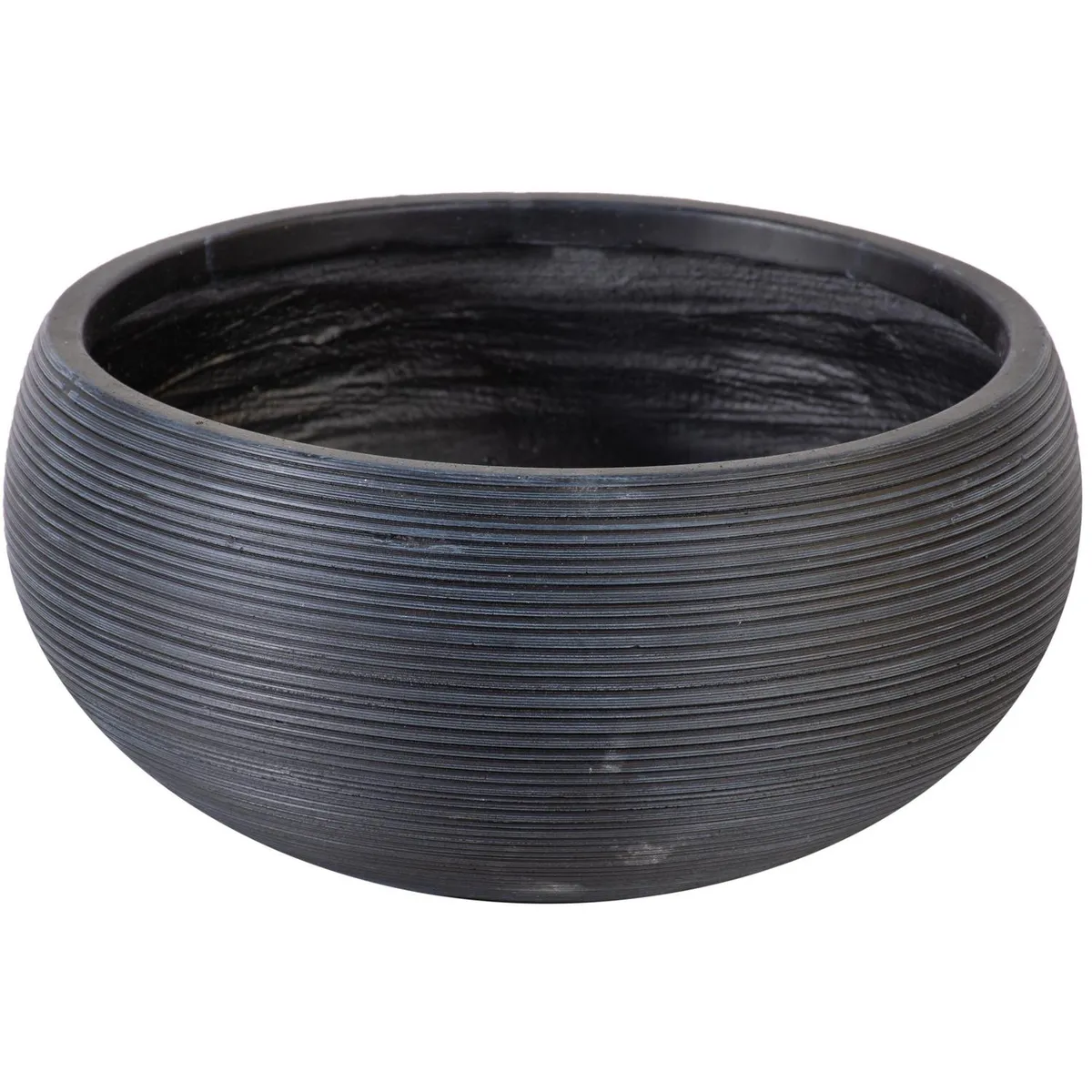 Vaso de Fibra Redondo Preto G Cinza 52x25cm Just Home Collection, marca Just Home Collection - Foto Principal