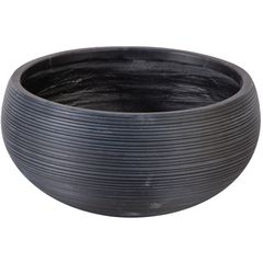 Vaso de Fibra Redondo Preto G Cinza 52x25cm Just Home Collection