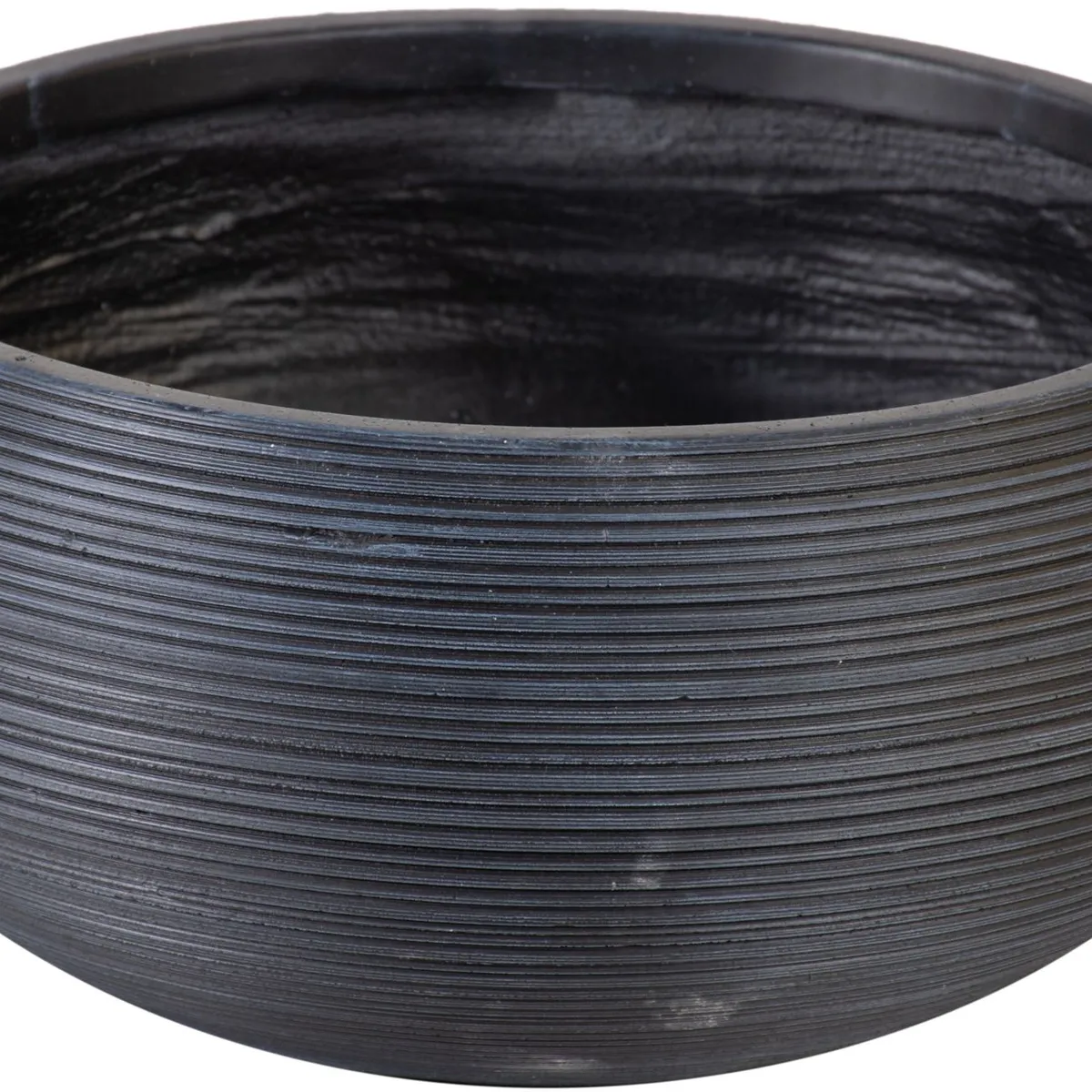 Vaso de Fibra Redondo Preto G Cinza 52x25cm Just Home Collection, marca Just Home Collection - Foto 2