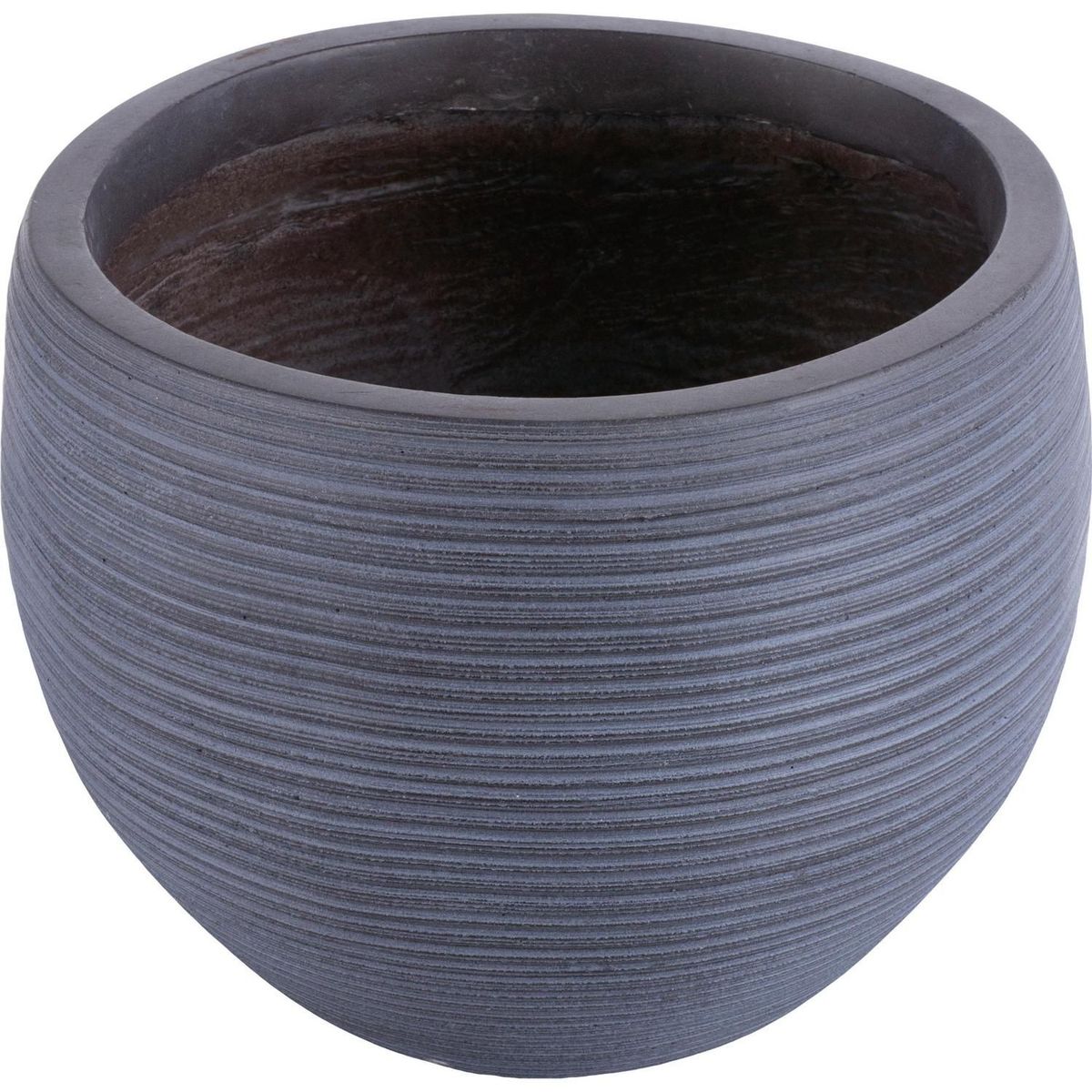 Vaso de Fibra Cinza Listrado P 29x22cm Just Home Collection, marca Just Home Collection - Foto 2
