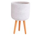 Vaso de Fibra Branco com Pés 30 X 51 Cm Just Home Collection