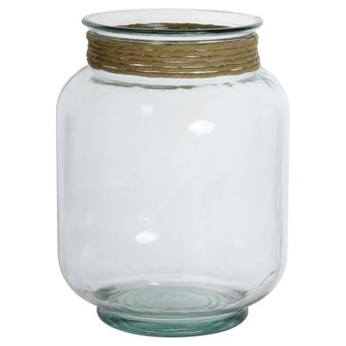 Vaso de Flor Hurricane com Rafia de 25cm