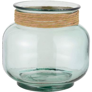 Vaso de Flor Hurricane com Rafia de 18cm