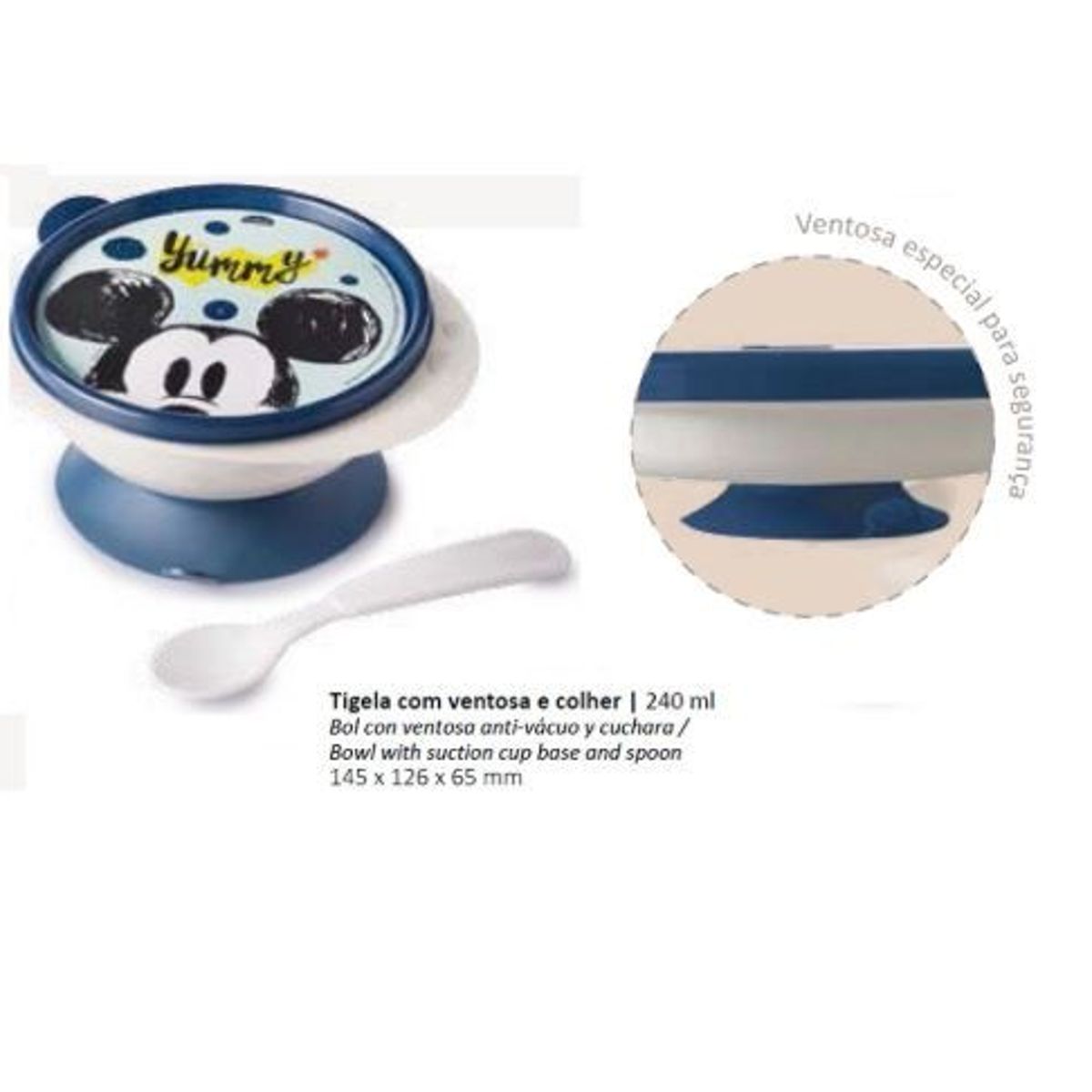 Tigela com Ventosa Mickey Baby, marca Plasutil - Foto Principal