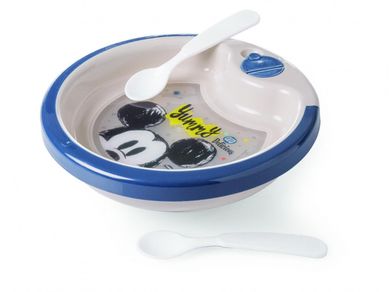 Prato Termico com 2 Colheres Mickey Amendoa 450ml